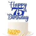 thumbnail image 1 of Cake topper Kaoenla Feliz 75.º cumpleaños azul con brillo, 1 of 7