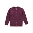 thumbnail image 2 of French Toast Girls’ “Crewneck & Welt Pocket” Cardigan (Sizes 4 – 20) Color: burgundy Size: 4 - 5, 2 of 2