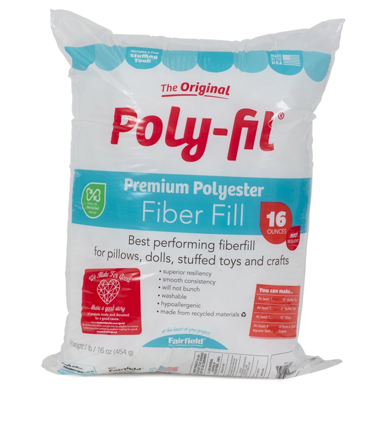 Poly-Fil Premium Polyester Fiber Fill - 16 Oz. - Walmart.com - Walmart.com