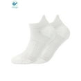 thumbnail image 2 of Deago Men's Running Ankle Socks with Cushion Cotton Low Cut Athletic Sport Tab Socks (White), 2 of 9
