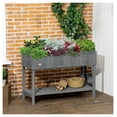 thumbnail image 2 of Raised Garden Bed with 8 Planter Boxes, Dark Grey Wooden Elevated Planter Stand with Shelf - Herbs, Veggies, Flowers, 2 of 9