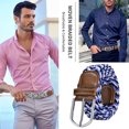 thumbnail image 4 of 1 Uds. Cinturón elástico para hombre y mujer, cinturón de lona universal, pantalones tejidos elásticos, cinturón con hebilla, 4 of 5