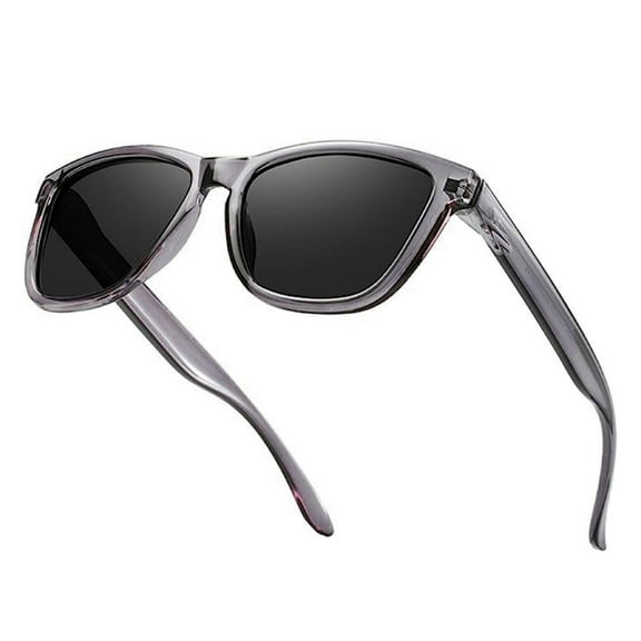Mens Dark Gray Polarized  Retro Classic UV400 Protection Sunglasses