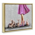 thumbnail image 4 of Stupell Industries Chic Woman with Rabbits People Painting Gold Floater Framed Canvas Art Print Wall Art, 31 x 25, 4 of 10