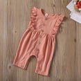 thumbnail image 2 of 6M-18M Newborn Infant Baby Girl Clothes Ruffle Romper Jumpsuit Sleeve Solid Outfit Clothing, 2 of 5