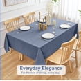 thumbnail image 2 of Inosoo Faux Linen Fabric Rectangle Tablecloth, 60x102 inch Stain and Wrinkle Resistant Washable Table Cover, Denim Blue, 2 of 8