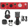 Focusrite Clarett 2Pre USB Audio Recording Interface+Headphones+Mic+Cables+Mount