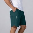 thumbnail image 4 of Ecqkame Mens Athletic Shorts Elastic Waist Drawstring Loose Straight Leg Shorts Outdoor Hiking Workout Casual Versatile Shorts Army Green M, 4 of 8