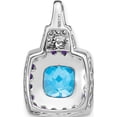 thumbnail image 4 of 14K White Gold Blue Topaz/Amethyst/Diamond Pendant (Width 11.3) (Length 18.7) - Jbsp, 4 of 5