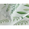 thumbnail image 3 of Ambesonne Eucalyptus Leaves Quilted Bedspread Set 3 Pcs, Leafy Branches, Queen Size, Fern Green Pastel Yellow, 3 of 4