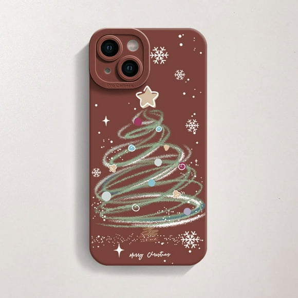 PANDACO Étui Arbre de Noël Marron pour iPhone 15