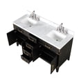 thumbnail image 4 of Laurel 60 in W x 22 in D Black Oak Double Bath Vanity, Carrara Marble Top, and Faucet Set, 4 of 4