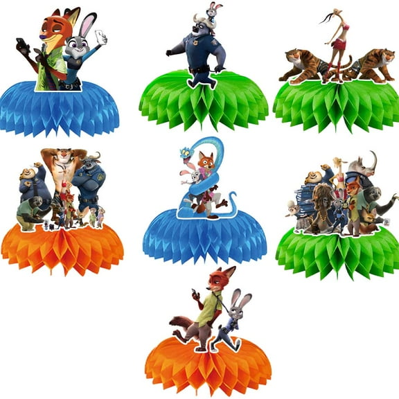 Zootopia Honeycomb Centerpieces Table Toppers Decorations for Birthday Party Decor Supplies