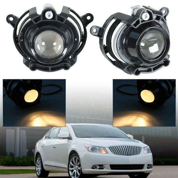 2Pcs Fog Lights Assembly Replacement for 2010-2013 Buick LaCrosse Clear Lens with Bulbs Driving Fog Light Lamp Left Right Side