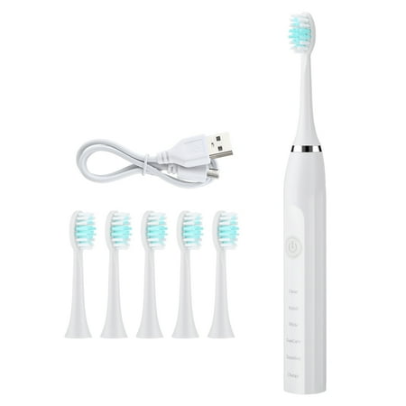 Electric Toothbrush for Adults Soft Bristles Rechargeable Waterproof Sonic Toothbrush for Teeth Gum Care 6 Brush Heads 5 Modes for Adults Electric Toothbrush for Adults Soft Bristles Rechargeable Waterproof Sonic Toothbrush for Teeth Gum Care 6 Brush Heads 5 Modes for Adults