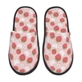 thumbnail image 2 of KLL Floral Strawberr Slippers for Women Men House Slip on Indoor Outdoor Bedroom Furry Fleece Lined Ladies Comfy Anti-Skid Rubber Hard Sole-Medium, 2 of 8