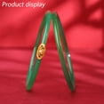 thumbnail image 3 of 2Pair Jewelry Glass Bangles for Women Auspicious Glass Bangles Traditional Costume Matching Bangles -Green, 3 of 5