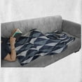 thumbnail image 6 of Geometric Soft Flannel Fleece Throw Blanket, Rhombuses and Dots Composition of Abstract Shapes Retro Revival, Cozy Plush for Indoor and Outdoor Use, 50" x 60", Bluegrey Dark Blue White, by Ambesonne, 6 of 6