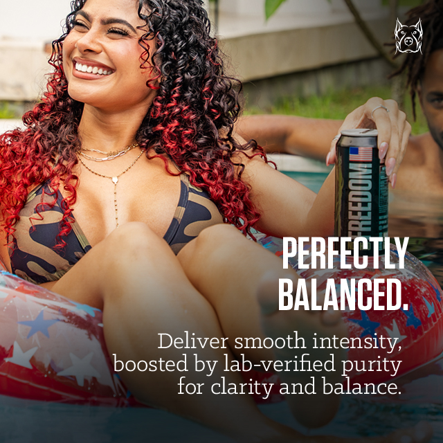 NO DAYS OFF Premium Sparkling Water+ Limited FREEDOM Edition - 16oz Can (12 Packs) - Ultra Purified, MORE Carbonation, Premium Sparkling Water