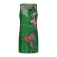 thumbnail image 2 of Birdeem Mode Femme Décontractée Grande Taille Robe Sans Manches à Col en V Imprimé Carte, 2 of 9
