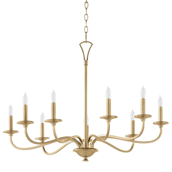 Quorum International 6021-9 Maryse 9 Light 37" Wide Taper Candle Style Chandelier - Brass
