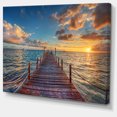 thumbnail image 2 of Lever de Soleil Brillant sur la Jetée de la Mer - Tableau Moderne, 2 of 4