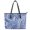Blue Geometric Print, variant on POLERO Snowflake Lights Pattern Saddle Handbag, PU Leather Tote Bag for School, Waterproof Casual Shoulder Totes Purse