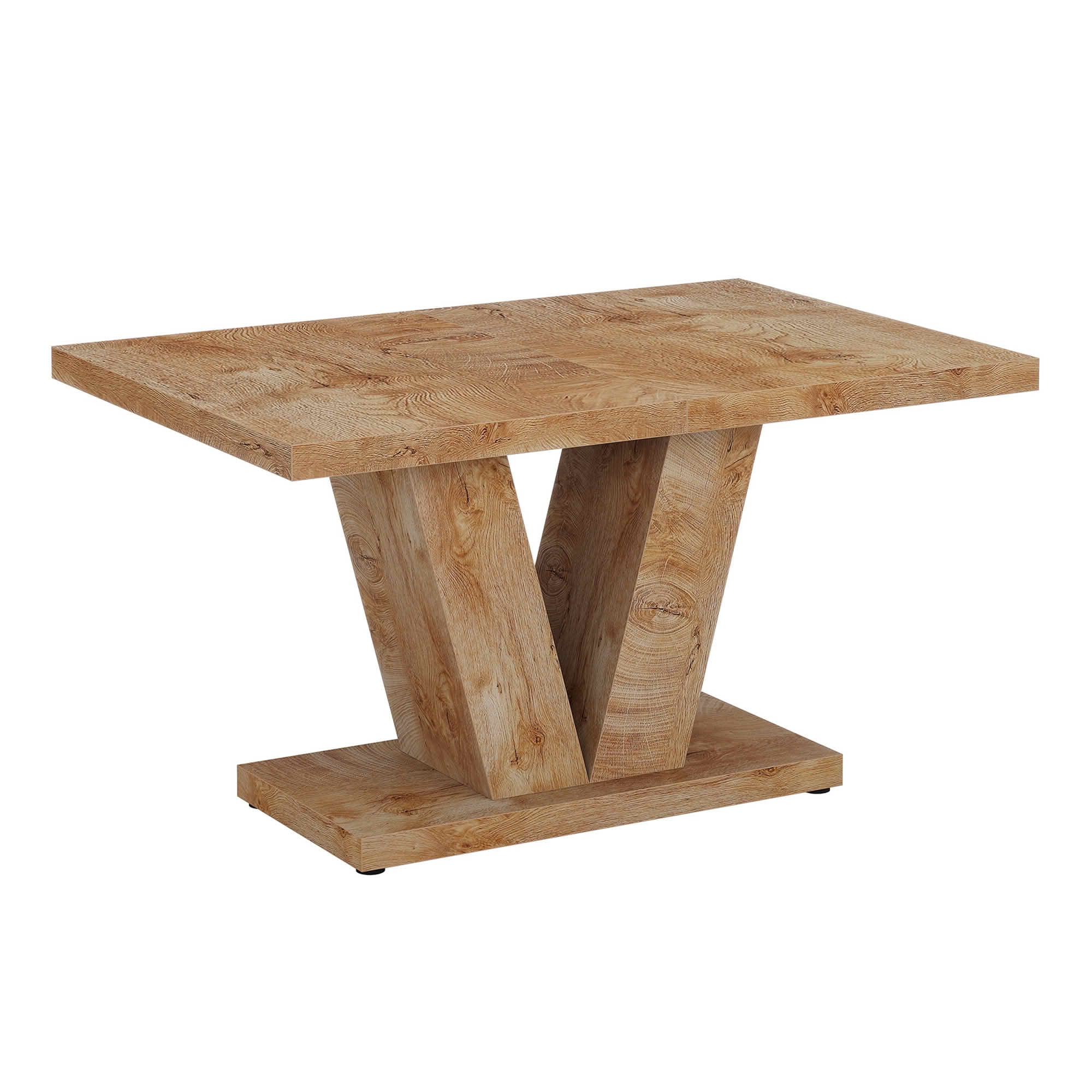 MAYEERTY 47 Inch Farmhouse Dining Table, Rectangular Kitchen Dinner Table with Heavy Duty Triangular Pedestal Base for 4 to 6 People