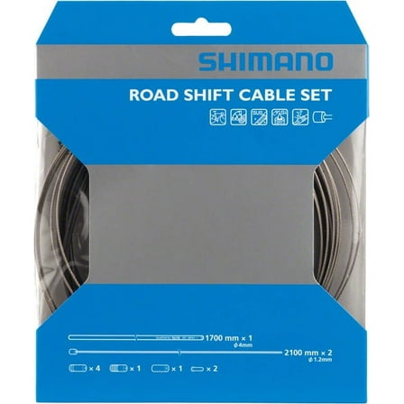 Shimano Road Stainless Derailleur Cable and Housing Set, Black