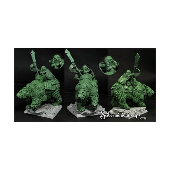 Scibor Monstrous Miniatures Dwarf Female Ranger on Bear #1 New