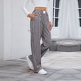 thumbnail image 6 of Bovemsi Wide Leg Pants Woman Women Striped Cotton Pajama Casual Plaid Trousers Beach Bottoms With Pockets Travel Pants, 6 of 9
