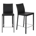 thumbnail image 4 of Set of Two Full Black Faux Leather Counter Stools, 4 of 7