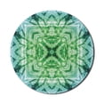 thumbnail image 1 of Psychedelic Mouse Pad for Computers, Abstract Square Shaped Motif with Murky Psychedelic Expansions Pattern, Round Non-Slip Thick Rubber Modern Gaming Mousepad, 8" Round, Green and Teal, by Ambesonne, 1 of 2