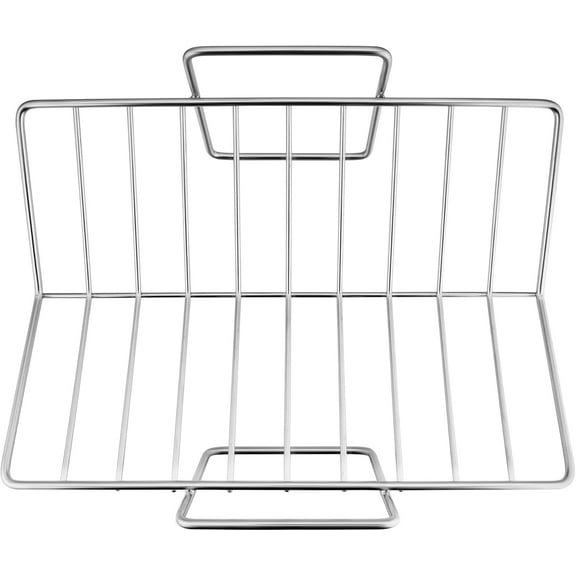 Turkey Roasting Rack, Stainless Steel Rib Rack for Roasting, Grilling and Smoking, 14.4 x 10 inches, V Shaped & Heavy Duty, Dishwasher Safe (Large)