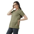 thumbnail image 3 of Moomaya Chemise Tunique Style Enveloppant pour Femmes en Coton Décontracté Col Classique Boutonné, 3 of 6