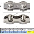 thumbnail image 3 of 12 Pieces Duplex Stainless Steel Clamps Double Stainless Steel Cable Clamps Rope Connector Clamp Duplex Cable Clamp M2 Clamp Cable Clamp For 1.5mm Met cable clamp, 3 of 5