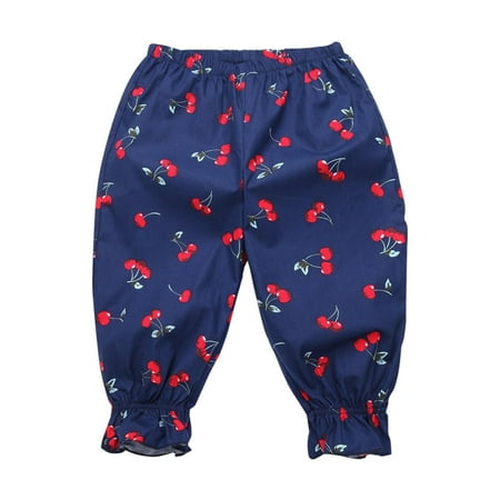 

B91xZ Toddler Pants Girls New Casual Polka Dot Fashion Floral Print Boys And Girls Mid Waist Cropped Floral Bloomers Sizes 3-4 Years