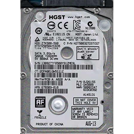 HTS725050A7E635 P/N: 0J26155 MLC: DA5008 HGST 500GB