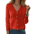 thumbnail image 2 of Hessimy Women's Sweater Cardigan Open Front Lightweight Cardigan Long Sleeve Cardigans with Pockets(Red,XL), 2 of 4