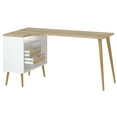 thumbnail image 3 of Tvilum Diana 2 Drawer Office Desk with 3 Shelves for Adults, White and Oak Structure, 3 of 14