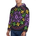 thumbnail image 3 of Uemuo Mardi Gras5 Pattern Men's Hoodie - Casual Pullover Hoodie with Kangaroo Pocket, Stylish Hooded Sweatshirt for Everyday Wear-Medium, 3 of 7