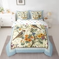 thumbnail image 2 of Feelyou Cartoon Bird Floral Twin Bedding Sets 7pcs, Vintage Fashion Bedding Comforter Set, 2 of 8