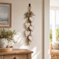 thumbnail image 6 of Rustic Neutral Hanging Heart Wall Decor, Ocean Themed Five Hearts Wall Hanging, Rustic Wooden Bead Coastal Decor for Beach House & Entryway, 6 of 9