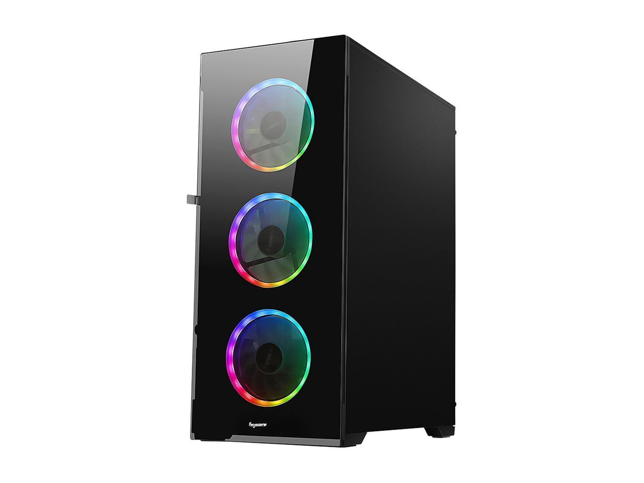 Bgears b-Voguish-RGB (6 RGB Fans Included) Tempered Glass ATX Mid Tower Computer Case with USB 3.0 and Fan controller and Remote controller.