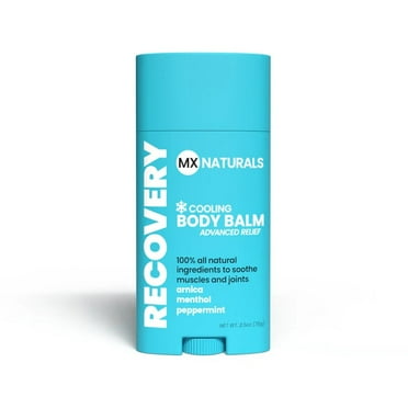 MX Naturals - Recovery Body Balm, Cooling Pain Relief Balm, Topical Pain Relief for Knee Pain, Muscle & Joint Pain, All-Natural Pain Rub with Arnica, Menthol, & Peppermint, Non-Staining, 2.5 Oz