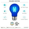 thumbnail image 3 of Luxrite A19 Edison LED Blue Light Bulb 4.5W=60W E26 Base Indoor Outdoor Decoration Party Holiday Lighting 6 Pack, 3 of 7
