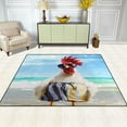 thumbnail image 3 of GZHJMY Summer Ocean Beach Rooster with Glasses Area Rug Living Room Rugs - 5'3" x4 Abstract Large Soft Indoor Washable Rug Low Pile Carpet for Bedroom Dining Room Office Carpet Runner, 3 of 7