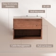 thumbnail image 6 of LACHILLBAY Floating Nightstand with Drawer Storsge,Light Wood Modern Floating Bedside Table,Wall Mounted End Table,Walnut, 6 of 15