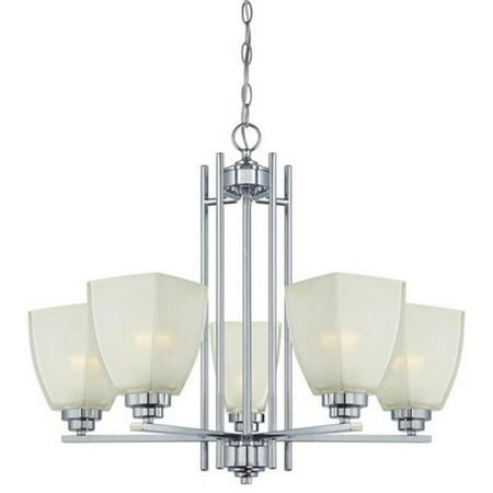 Westinghouse 63441c Hansen Five Light Indoor Chandelier Chrome With Glazed Ice Glass