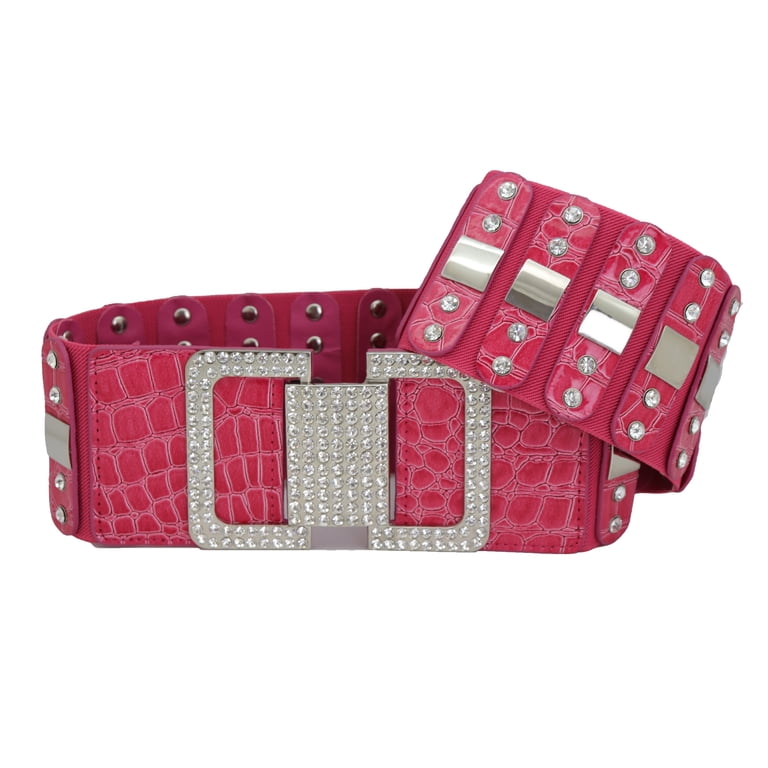 Brown pink sliver buckle belt size ML M&F Western Girls main image 4